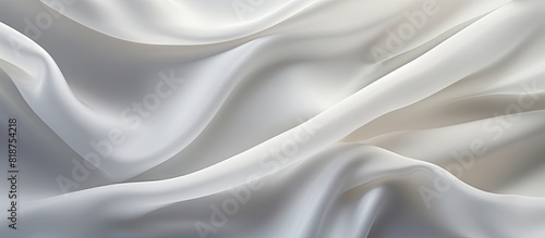 Closeup of a copy space image showcasing the delicate and textured ripples in a piece of white silk fabric