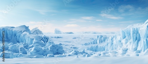 The ice has a stunning frozen texture creating an exquisite scenery with a copy space image