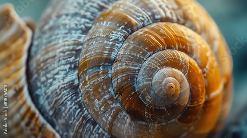 Amazing close-up of a snail shell, showing the incredible detail of the shell's surface.