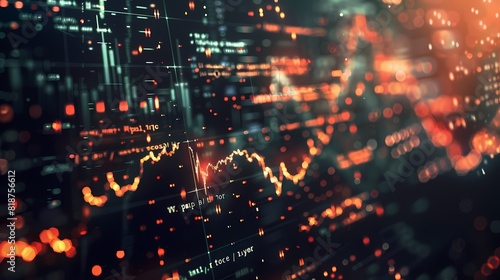 Magnified view of a specific segment of a stock graph, emphasizing the intricate patterns of market movements, captured with crisp HD resolution.