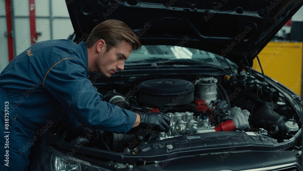 mechanic changing car wheel mechanic changing car wheel