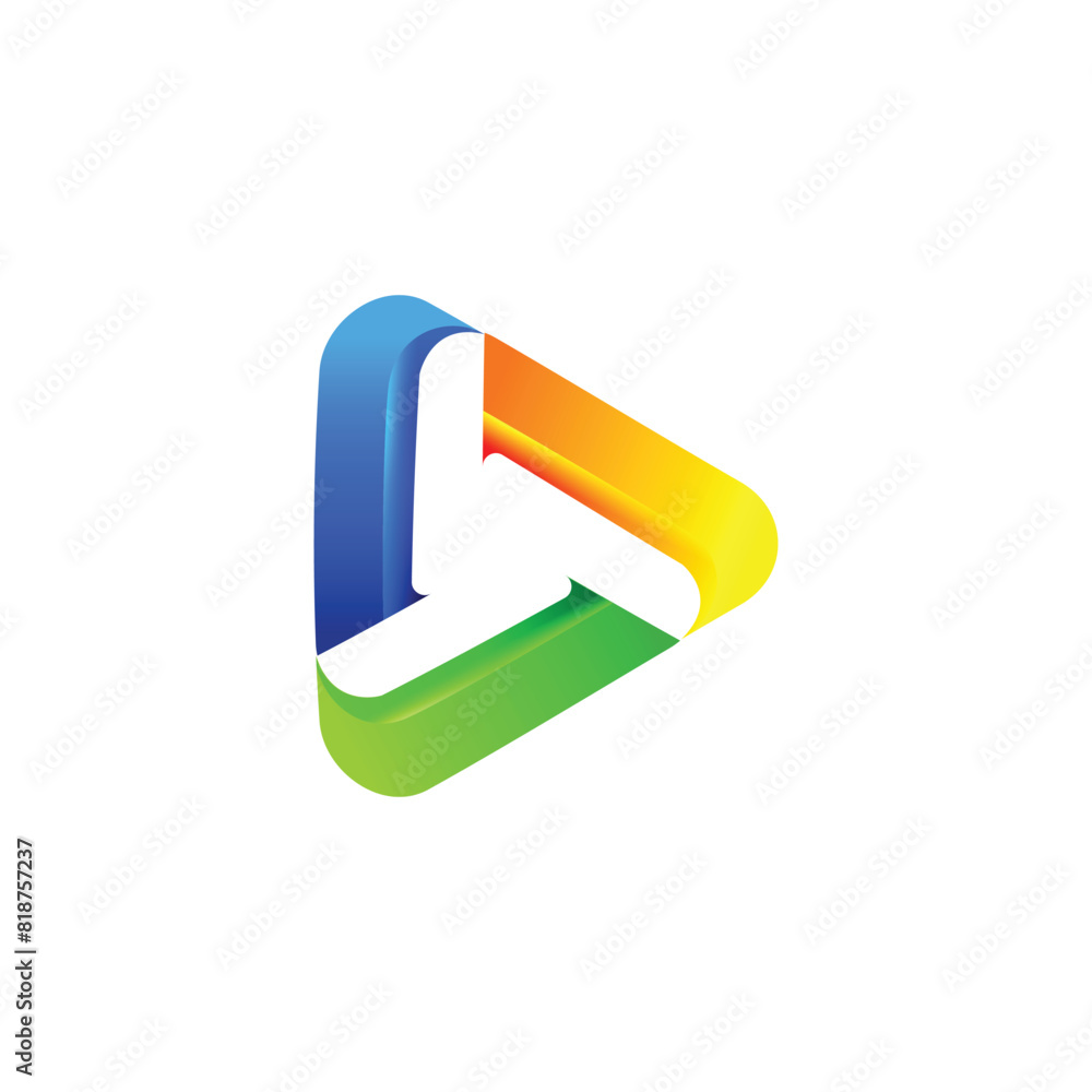 Abstract colorful media play logo design template Abstract colorful media play logo design template