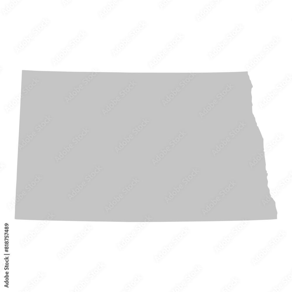 Gray solid map of the state of South Dakota