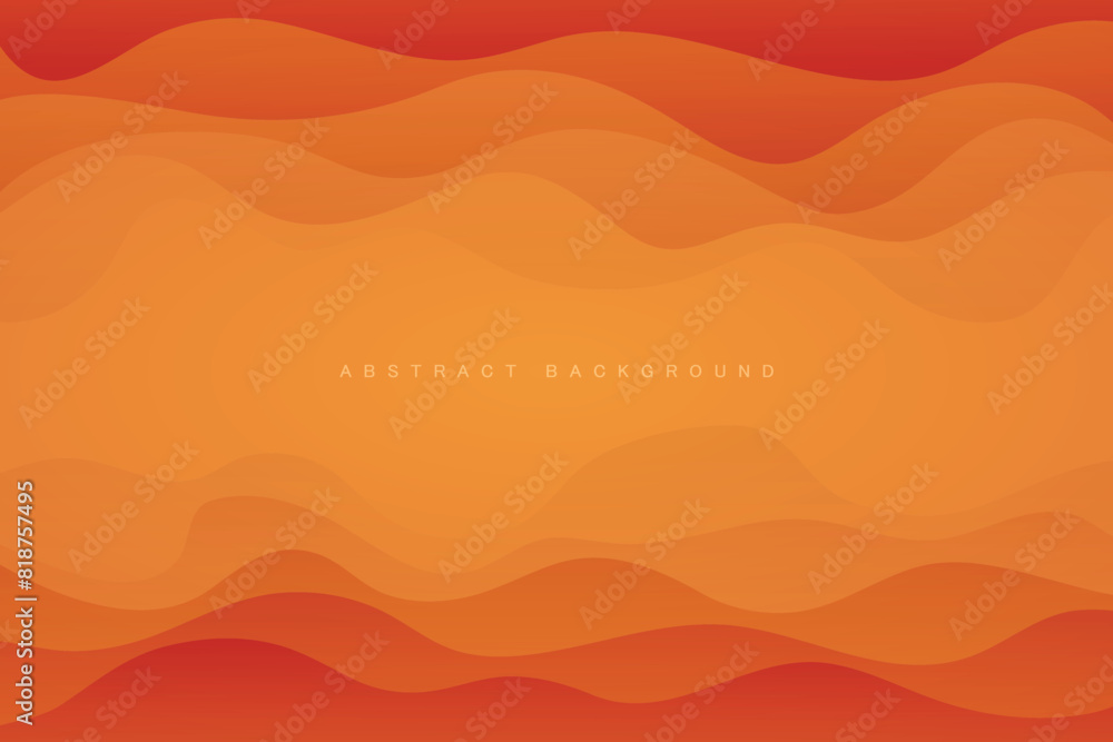Fototapeta premium orange gradient abstract background with realistic transparent vector shadow wave lines