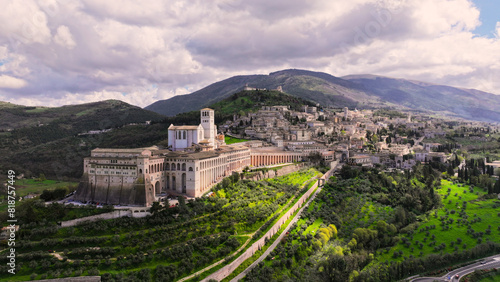 Impressive medieval Assisi town - religios center of Umbria, Italy