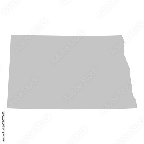 Gray solid map of the state of South Dakota