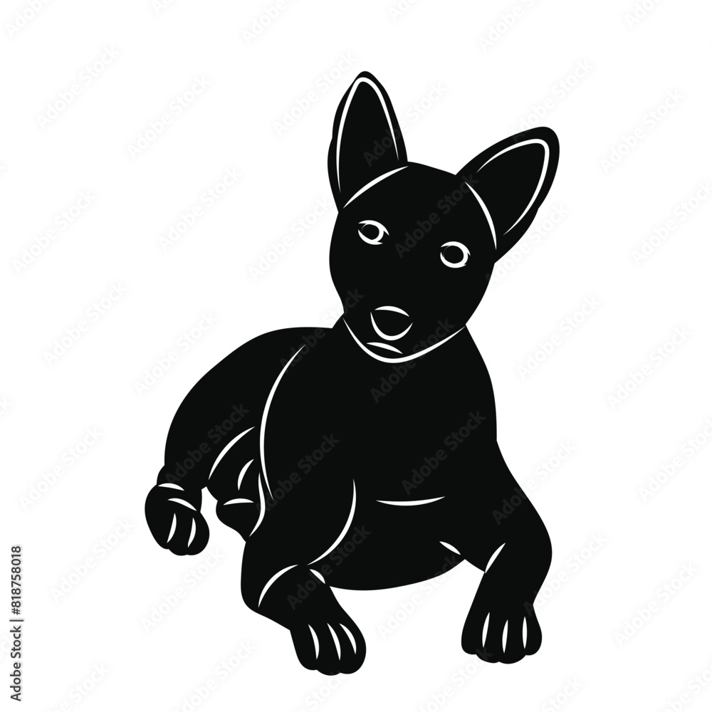 dog lying silhouette on a white background vector