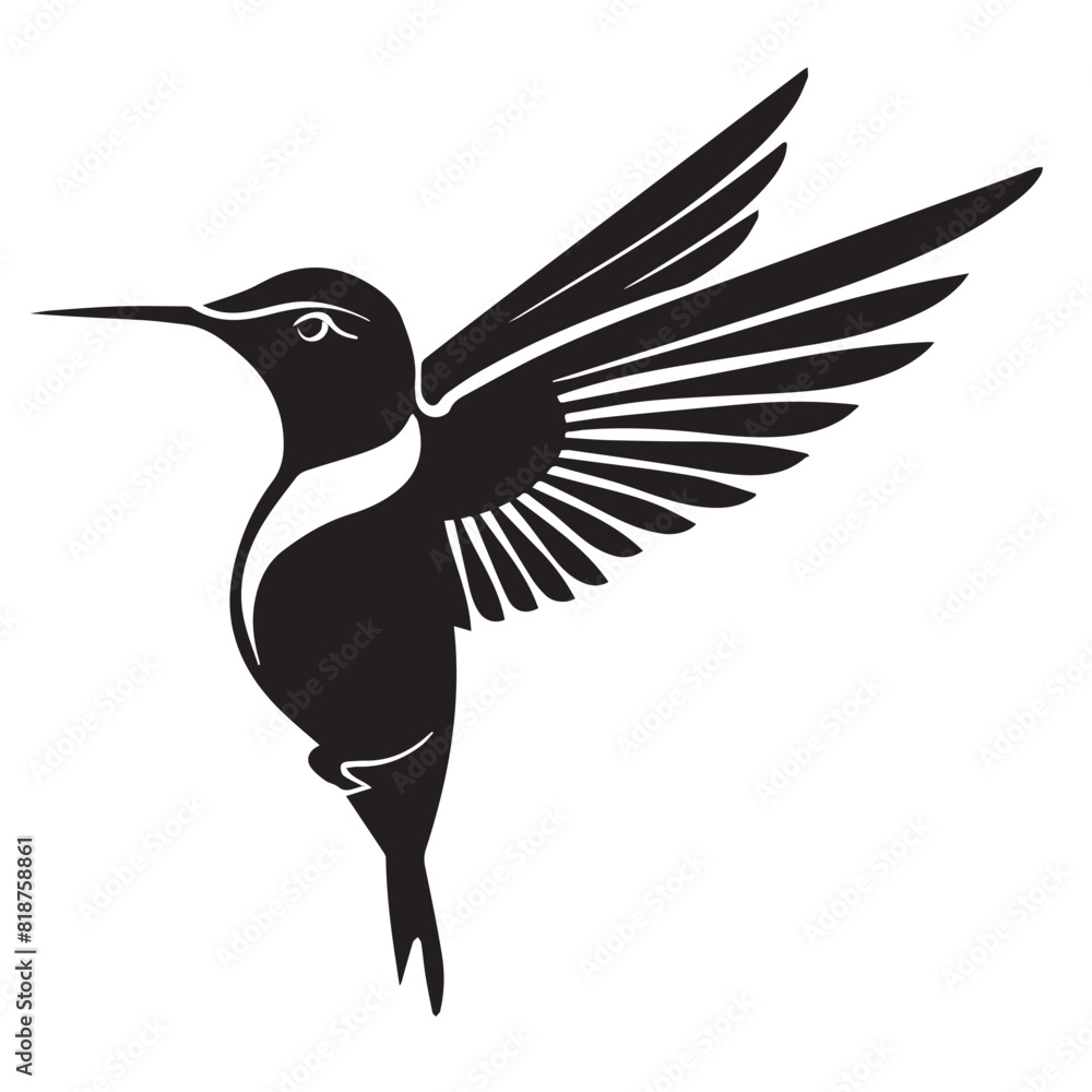 Fototapeta premium Hummingbird in cartoon, doodle style. Image for t-shirt, web, mobile apps and ui. Isolated 2d vector illustration in logo, icon, sketch style, Eps 10. AI Generative