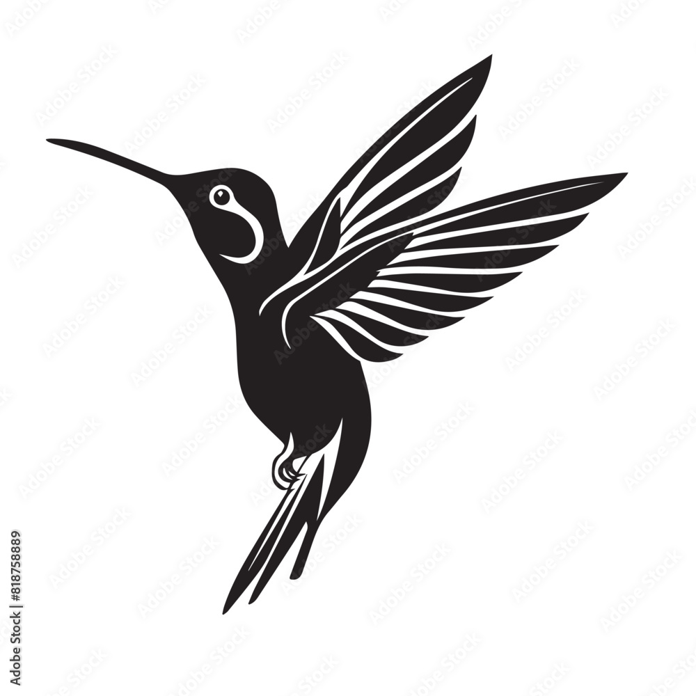 Fototapeta premium Hummingbird in cartoon, doodle style. Image for t-shirt, web, mobile apps and ui. Isolated 2d vector illustration in logo, icon, sketch style, Eps 10. AI Generative