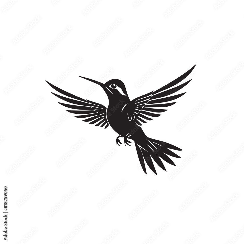 Naklejka premium Hummingbird in cartoon, doodle style. Image for t-shirt, web, mobile apps and ui. Isolated 2d vector illustration in logo, icon, sketch style, Eps 10. AI Generative