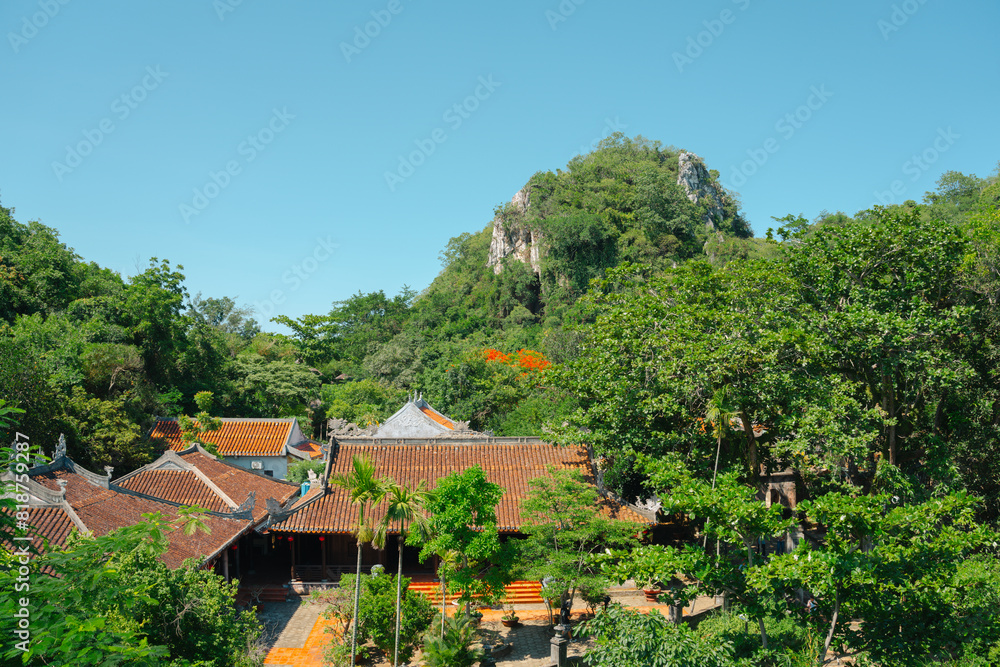 View of The Marble Mountains temple in Da Nang, Vietnam