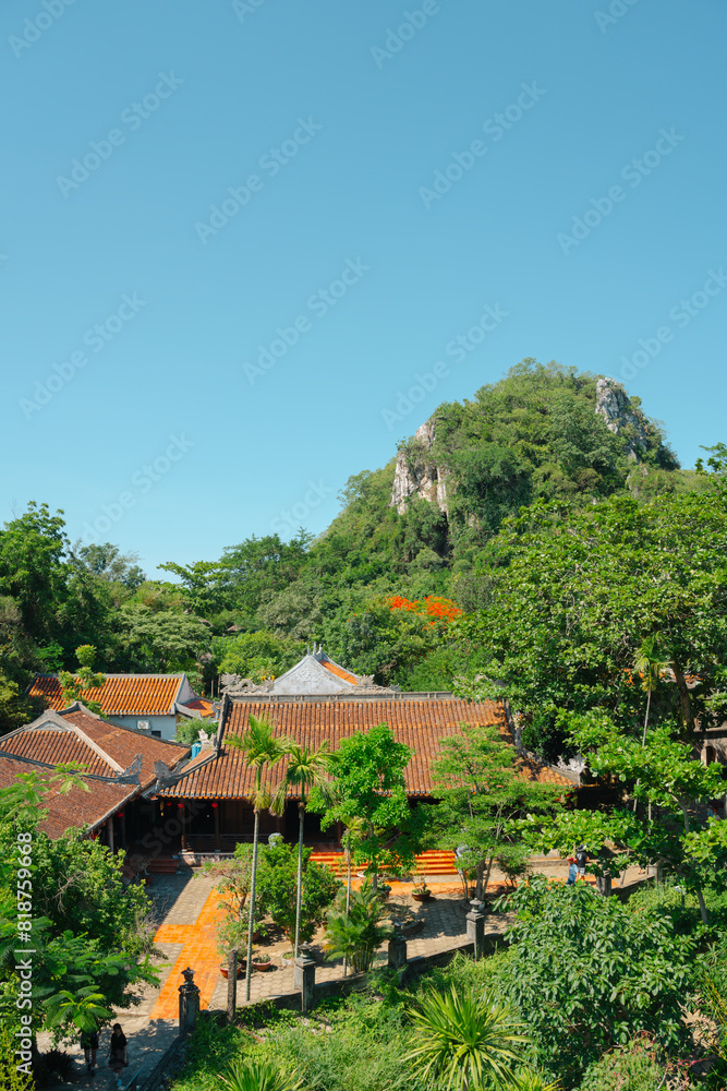 View of The Marble Mountains temple in Da Nang, Vietnam