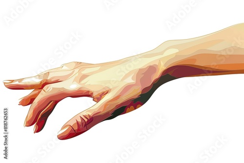 Vector illustration of human hand, gestures on white background