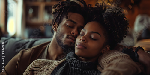  A couple sharing a quiet moment together, finding comfort and joy in the warmth of each other's presence 