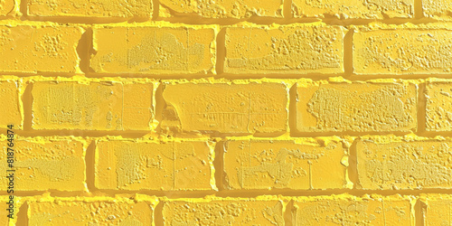 Yellow brick wall texture background, yellow paint wall texture, banner