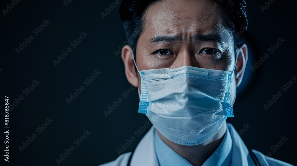 Portrait of a doctor wearing a face mask, perfect for articles on healthcare, medical safety, and frontline workers. Portrait of a doctor wearing a face mask, perfect for articles on healthcare, medical safety, and frontline workers.