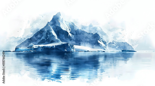 Vanishing Glaciers:A Captivating Watercolor Depiction of Climate Crisis in the Polar Regions © lertsakwiman