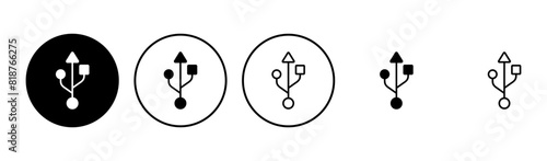 Usb icon set. Flash disk icon vector