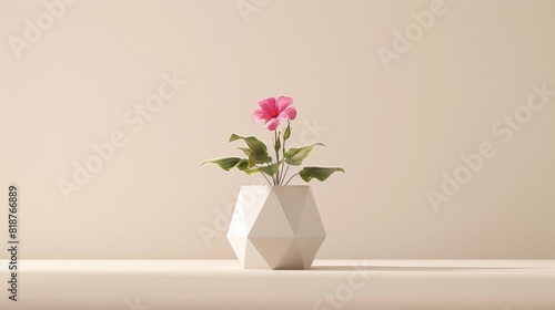 Minimalist Flower Arrangement in White Vase for Home Decor and Elegant Interior Design