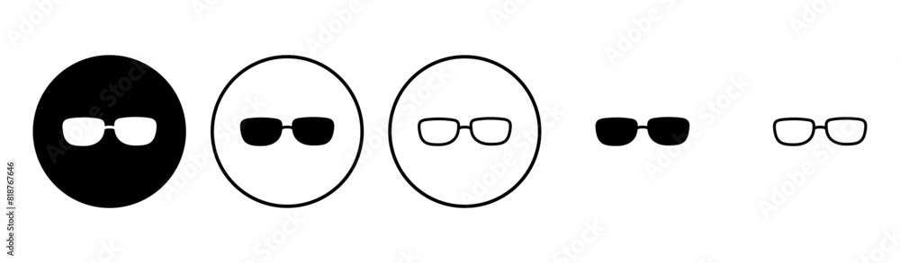 Glasses icon set. Glasses vector icon Glasses icon set. Glasses vector icon