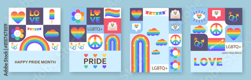 Symbol of the proud LGBT community. Rainbow elements. Vector illustration.