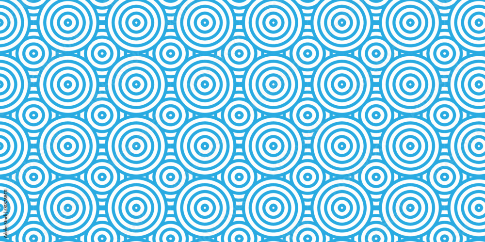 Overlapping Pattern Minimal diamond geometric waves spiral and abstract circle wave line. blue color seamless tile stripe geometric create retro square line backdrop pattern background.
Overlapping Pattern Minimal diamond geometric waves spiral and abstract circle wave line. blue color seamless tile stripe geometric create retro square line backdrop pattern background.