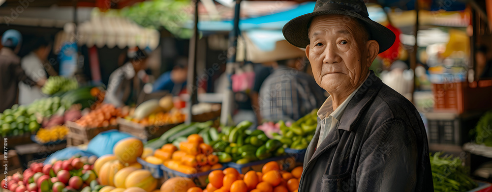Organic fruit and vegetable market in Japan, ecology and green energy concept, renewable energy concept eco Organic fruit and vegetable market in Japan, ecology and green energy concept, renewable energy concept eco