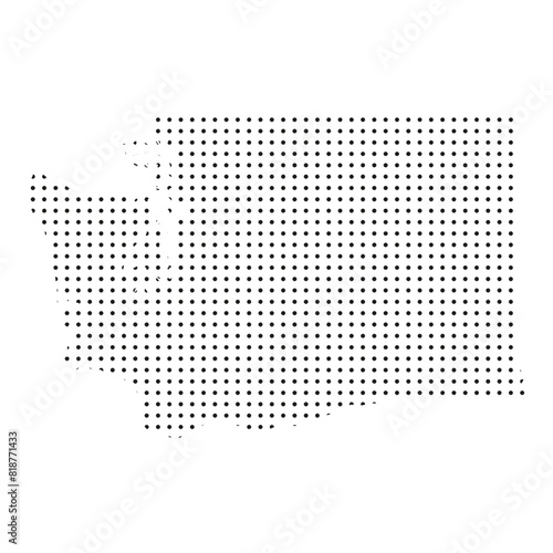 Map of the state of Washington is shown in dots