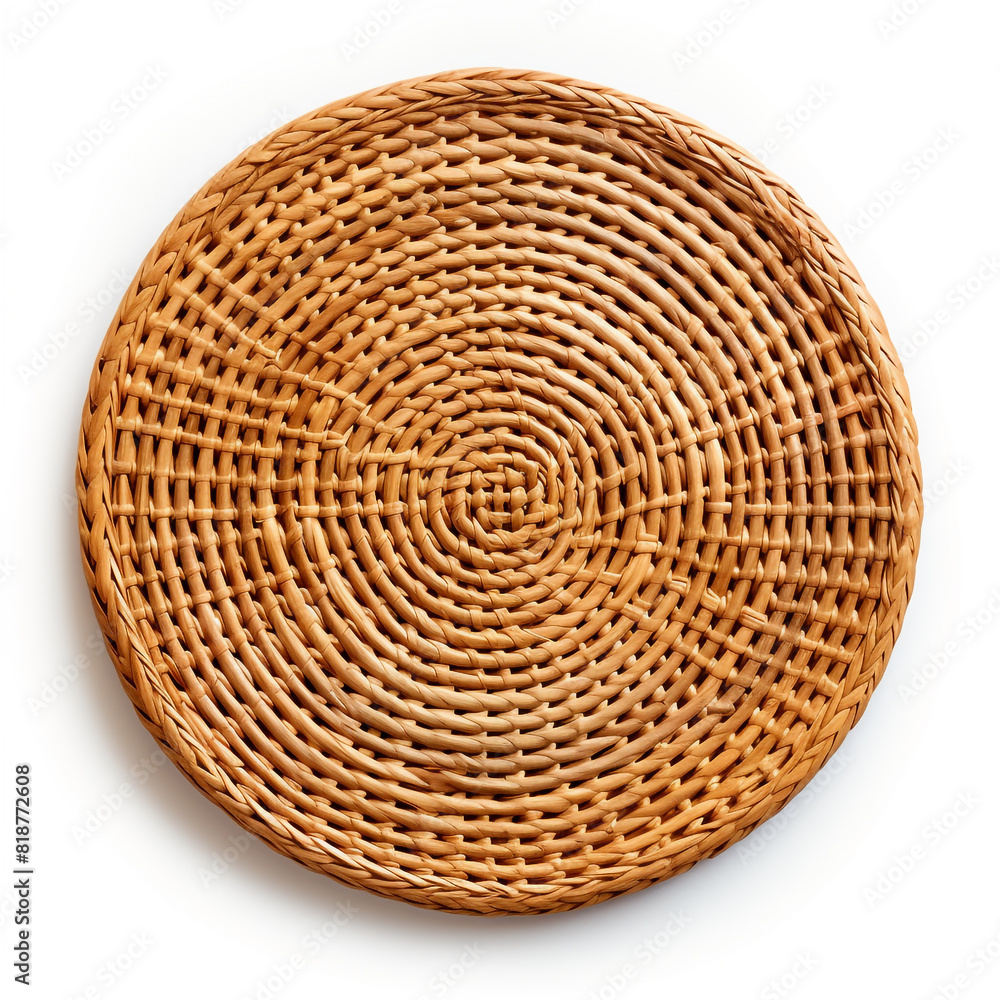 Rattan placemat isolated on white background Rattan placemat isolated on white background