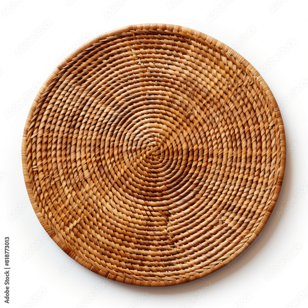 Rattan placemat isolated on white background Rattan placemat isolated on white background