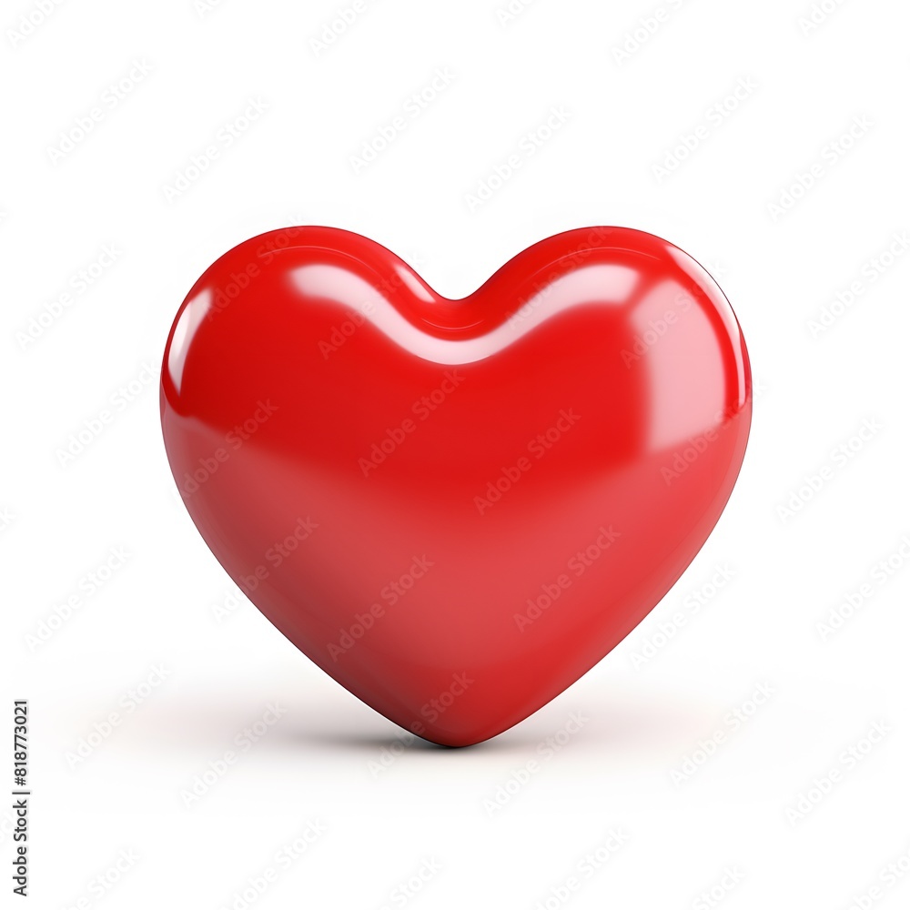 3D red heart isolated on white background. Generative AI. 3D red heart isolated on white background. Generative AI.