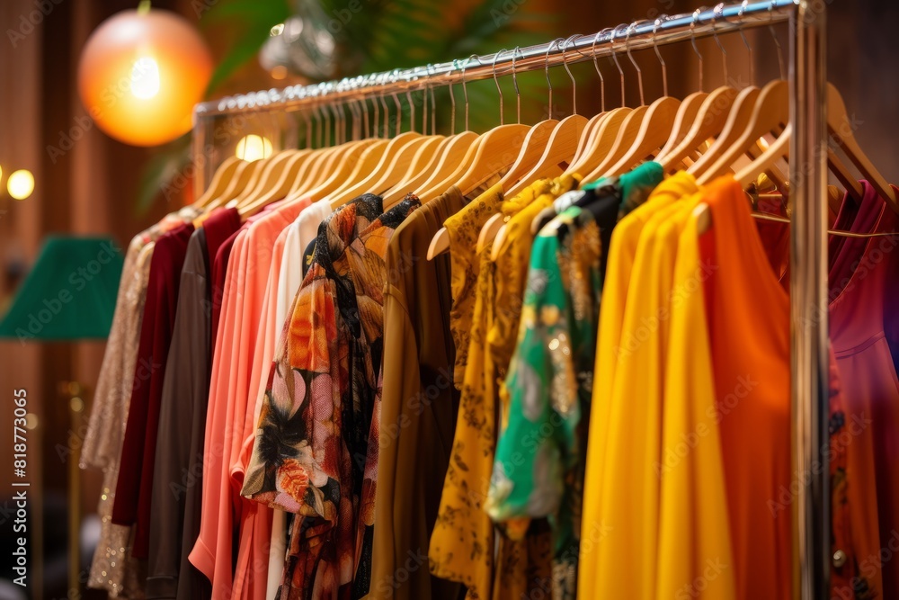 Fototapeta premium colorful female fashion dress clothes boutique