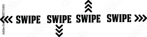 Swipe icon set. Swipe left, right, up and down. Vector 