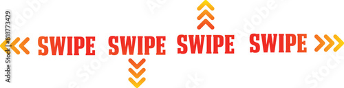 Swipe icon set. Swipe left, right, up and down. Vector colourful