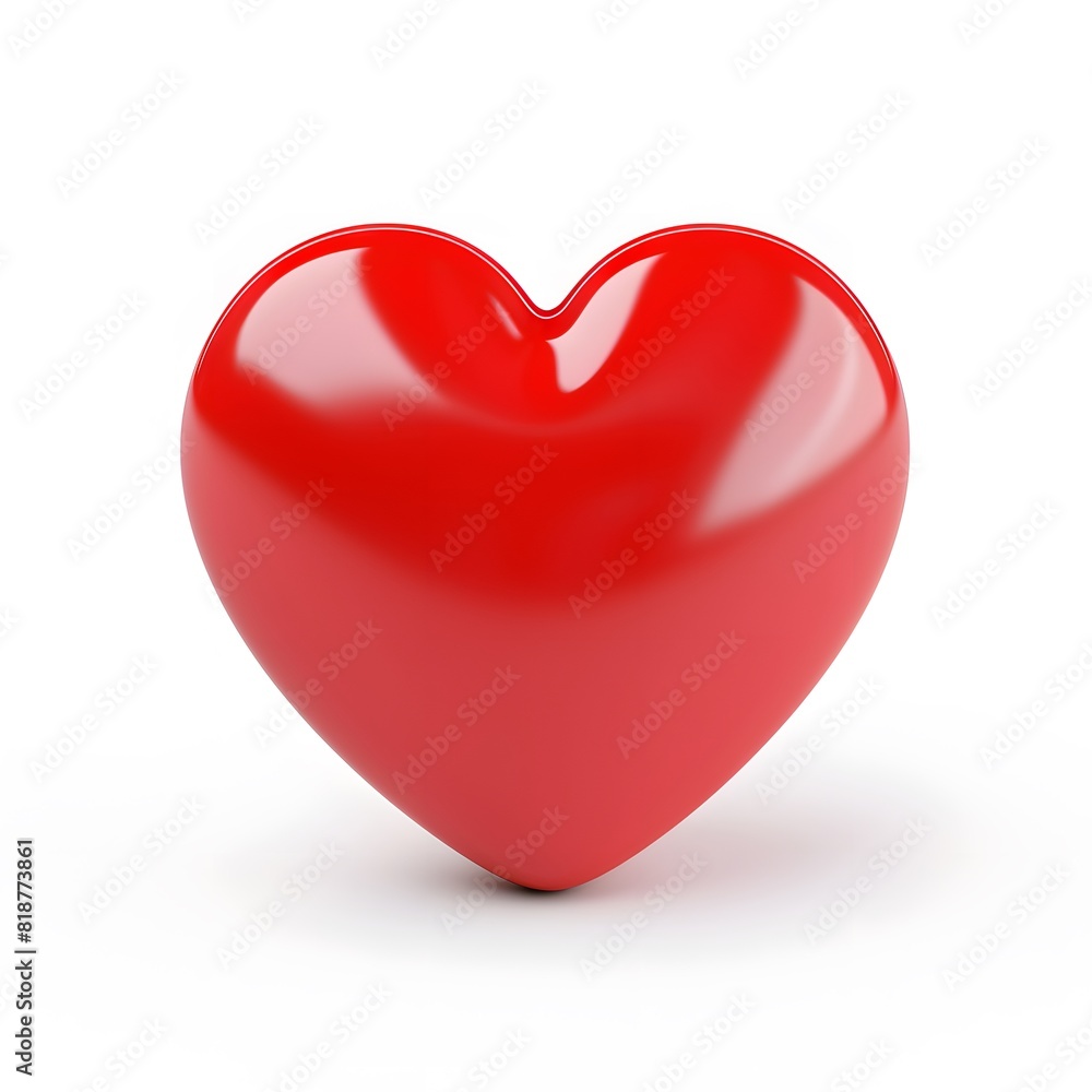 3D red heart isolated on white background. Generative AI. 3D red heart isolated on white background. Generative AI.
