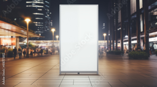front view of one vertical blank billboard poster