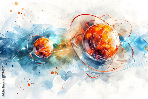 Watercolor Depiction of Intricate Isotope Techniques in Nuclear Fuel Cycle Optimization photo