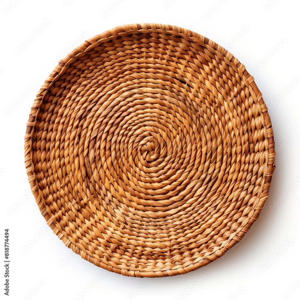 Rattan placemat isolated on white background Rattan placemat isolated on white background