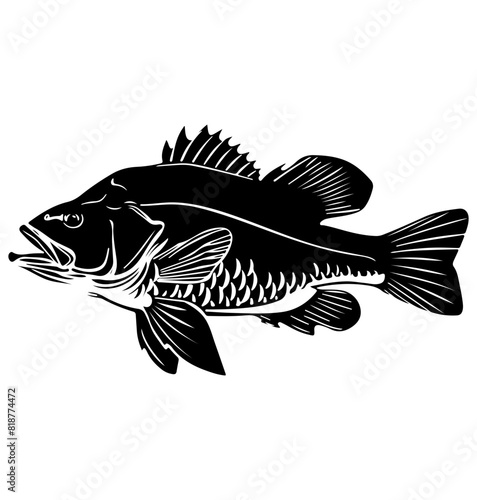 Barramundi fish silhouette, Barramundi fish icon vector illustration