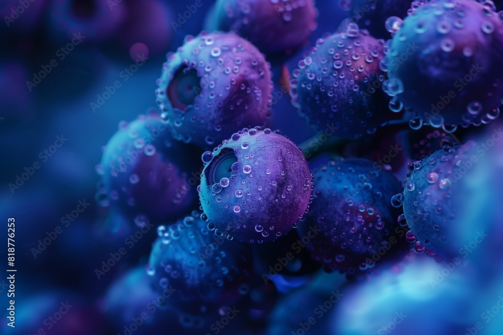 Fototapeta premium blueberries macro photo