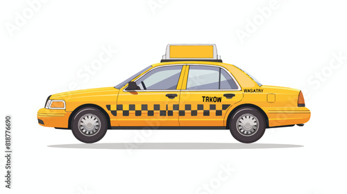 Taxi car. Passenger auto transport. Yellow cab automo