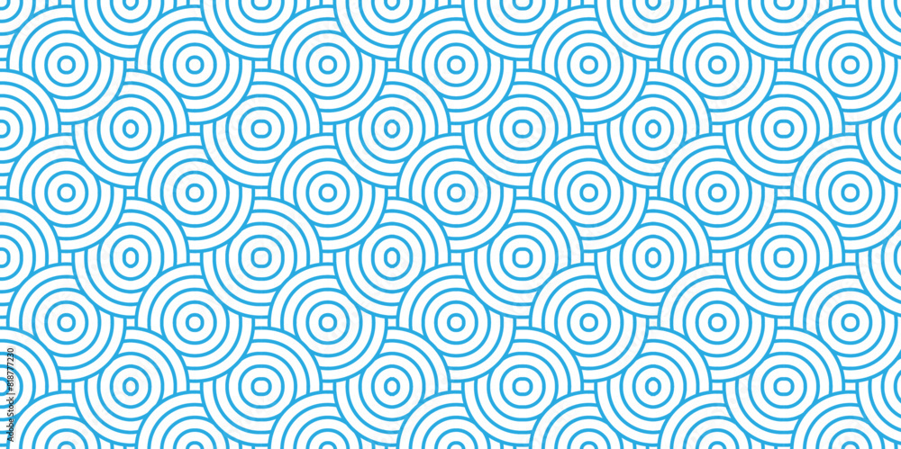 	
Overlapping Pattern Minimal diamond geometric waves spiral and abstract circle wave line. blue color seamless tile stripe geometric create retro square line backdrop pattern background.