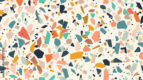 Terrazzo seamless pattern with colorful chips fractio