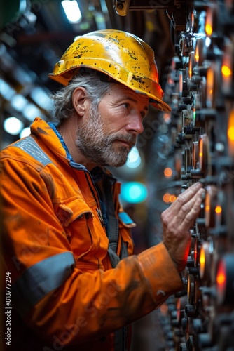 Man in hard hat and orange jacket