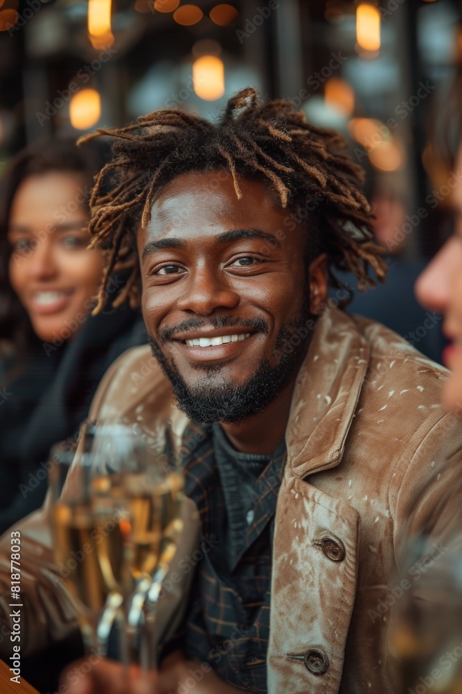 Man with dreadlocks holding glass of wine Man with dreadlocks holding glass of wine