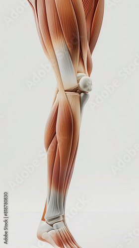 reference picture of human body parts anatomy. realistic illustration of the human feet muscle system photo