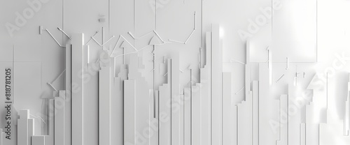 Simple and elegant bar graph indicating a significant surge in market performance  set against a pure white backdrop.
