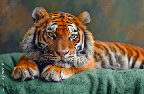 Un tigre sur son canapé
