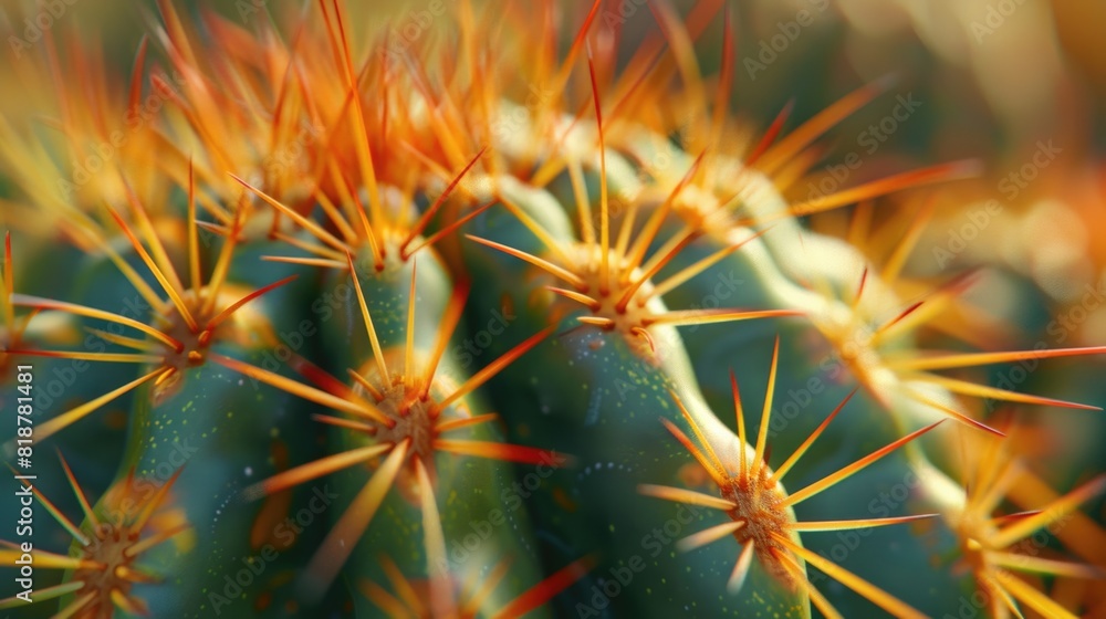 A close-up exploration of the intricate and diverse spines of a cactus A close-up exploration of the intricate and diverse spines of a cactus