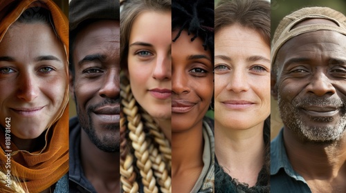 Collage featuring a diverse group of individuals with happy expressions
